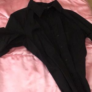 Short sleeve black button up Attention great cond